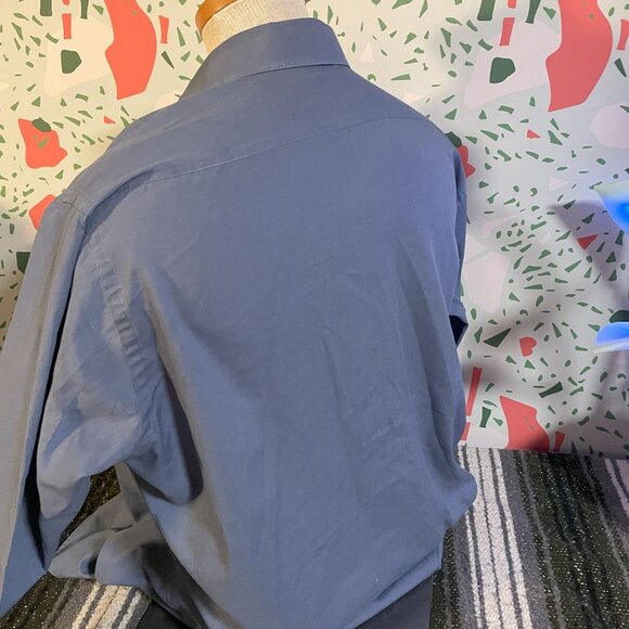 Sears Roebuck Single Needle Made in the USA Blue Dress Shirt - 16 1/2 34/35 - Picture 3 of 4